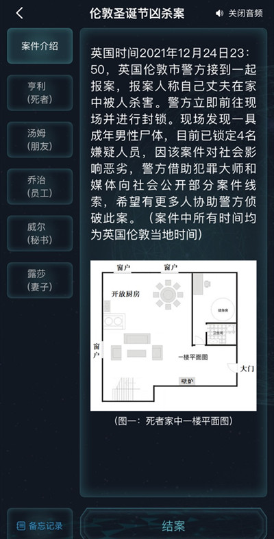 犯罪大师伦敦圣诞节凶杀案答案大全 伦敦圣诞节凶杀案凶手答案解析